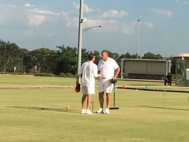 Reg Bamford and Matthew Essick shake hands after the final
