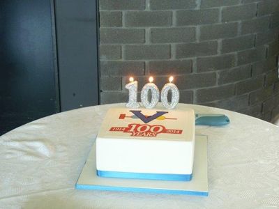 Birthday cake, candles lit!
