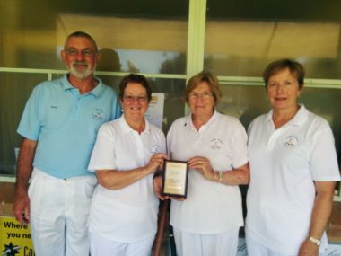 NDCA Pennant 2nd Division
Bendigo & Golden Square joined forces to play & win this years NDCA Pennant Div 2 (2014). 
Peter Martyn (B), Jenny Upton (B), Pam Wiegard (GS) & Jan Lebek (GS).
