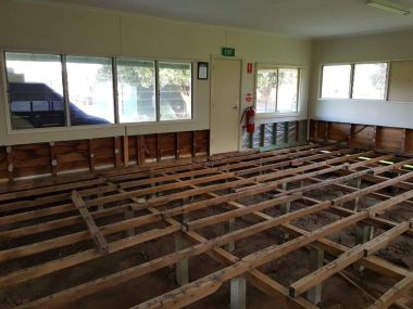 Flood Damage Repairs - Main Room 14 July 2023
The main room of the clubhouse in July 2023 after flooding in Oct 2022.
