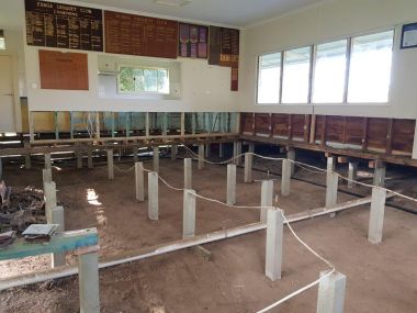 Flood Damage Repairs - Main Room 29 July 2023
The clubhouse on July 2023 after flooding in Oct 2022. Rubble cleared away and soil levelled under clubhouse floor.
