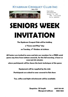 Seniors Day 2022
Keywords: Seniors Week Invitation