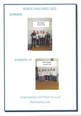 SEMCA 2022 PLACINGS
