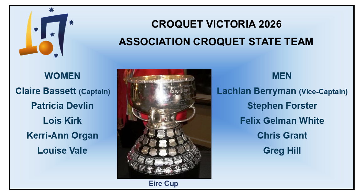 Croquet Victoria 2026 Eire Cup Team