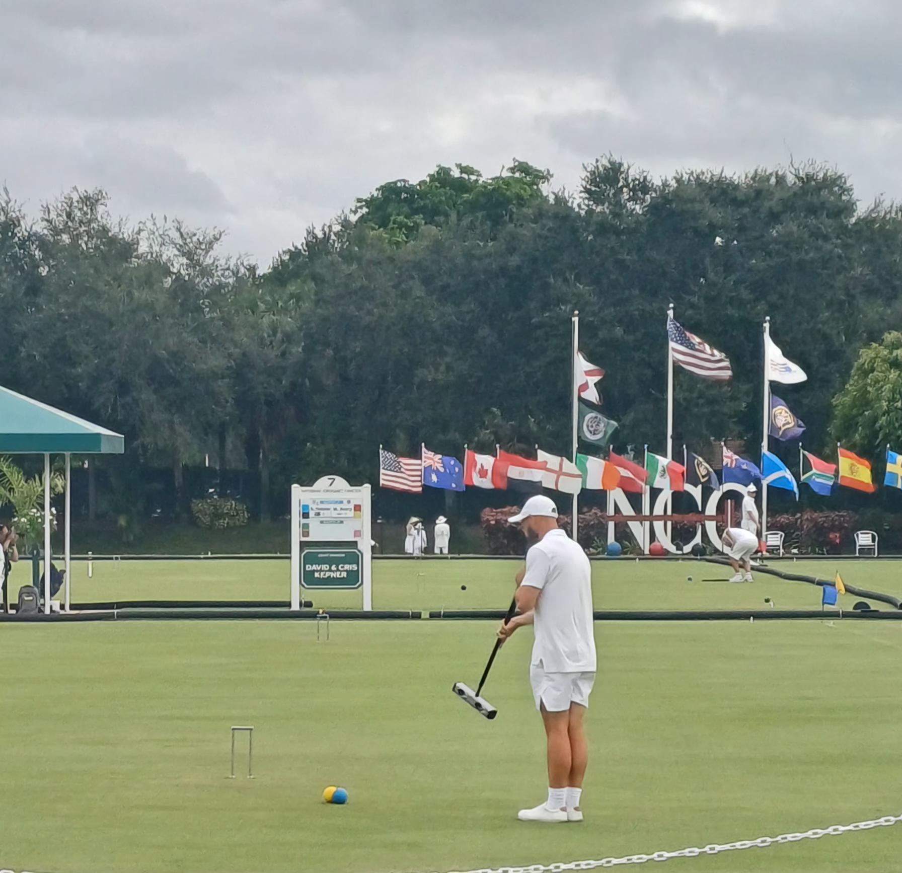 man and flags