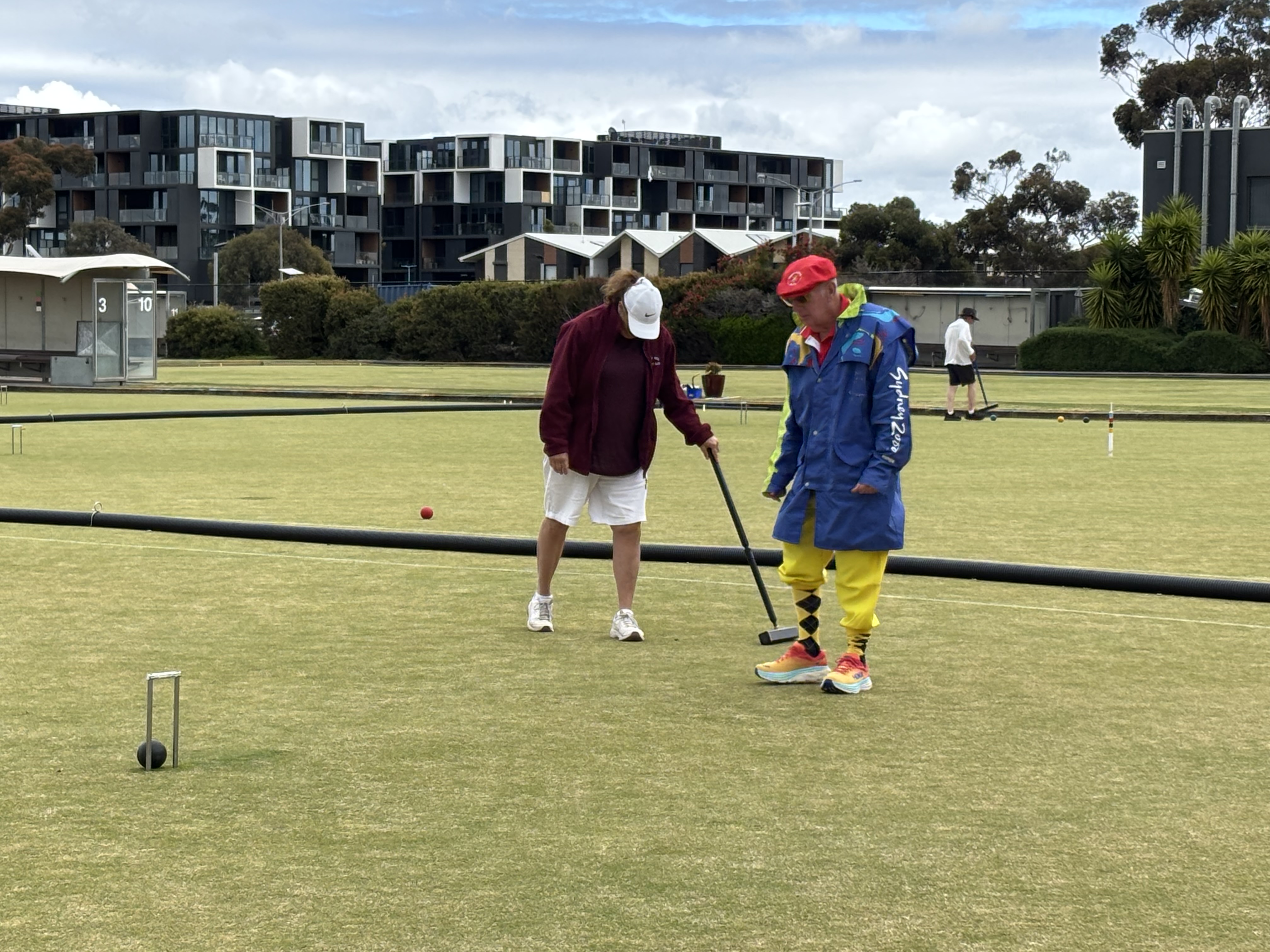 colourful man on court