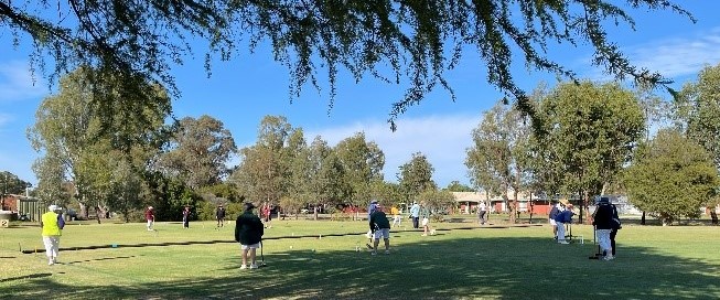 Players on lawns